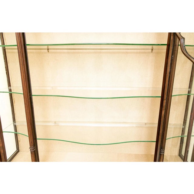 English 19th Century English Adams Style Vitrine Cabinet With Custom Linen Interior For Sale - Image 3 of 13