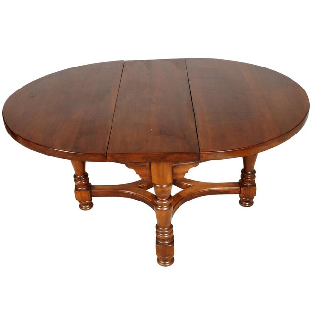 Round Antique Walnut Extendable Table from Ebanisteria di Bassano, 1800s For Sale - Image 3 of 17