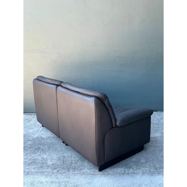 Vintage De Sede Leather Two-Seater Sofa For Sale - Image 12 of 16