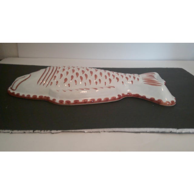 Bassano Abc Ceramiche Italy Rust White Decorative Fish Mold Decor Vintage 1960s For Sale - Image 4 of 10