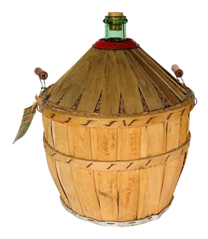 Antique French ‘Dame-Jeanne’, Demijohn, Carboy With Original Crate