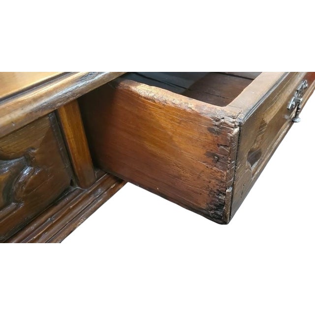 Antique Early 19c Spanish Colonial Walnut 2 Drawer Writing Table Desk For Sale In Los Angeles - Image 6 of 6