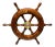 Mid 20th Century Scandinavian Solid Teak Yacht Wheel With Heavy Brass Hub For Sale