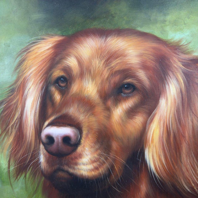 Textile David Coalburn Original Oil Painting Golden Retriever Portrait “Eyes of Christy” For Sale - Image 7 of 12