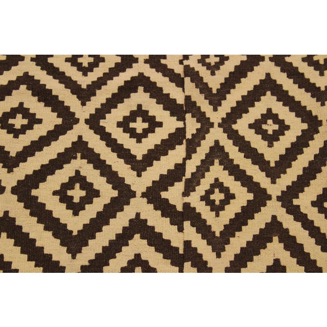 Textile Tribal Kilim Beige Brown Wool Rug - 4'2" X 6'7" For Sale - Image 7 of 7