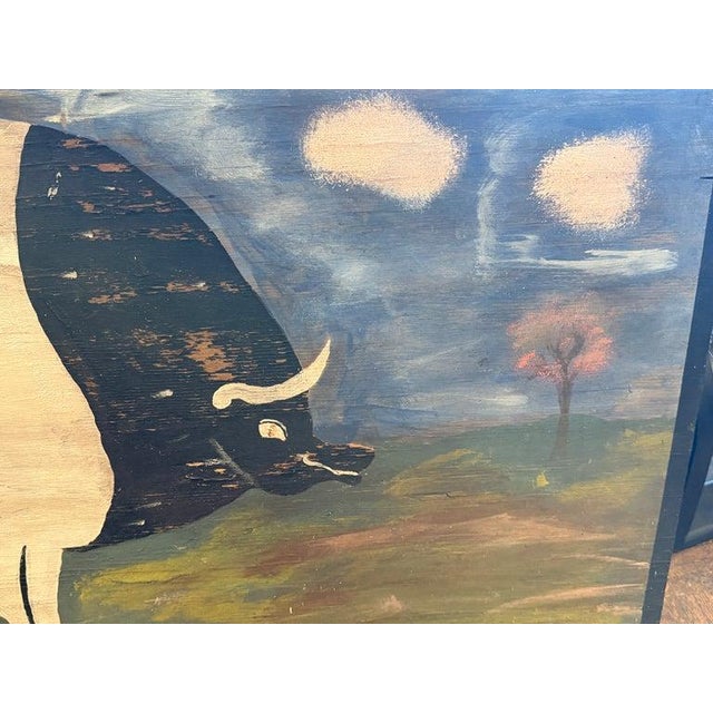 This fun folky pig painting is painted on a plywood panel. The back is unpainted and ready for hanging in a house or...