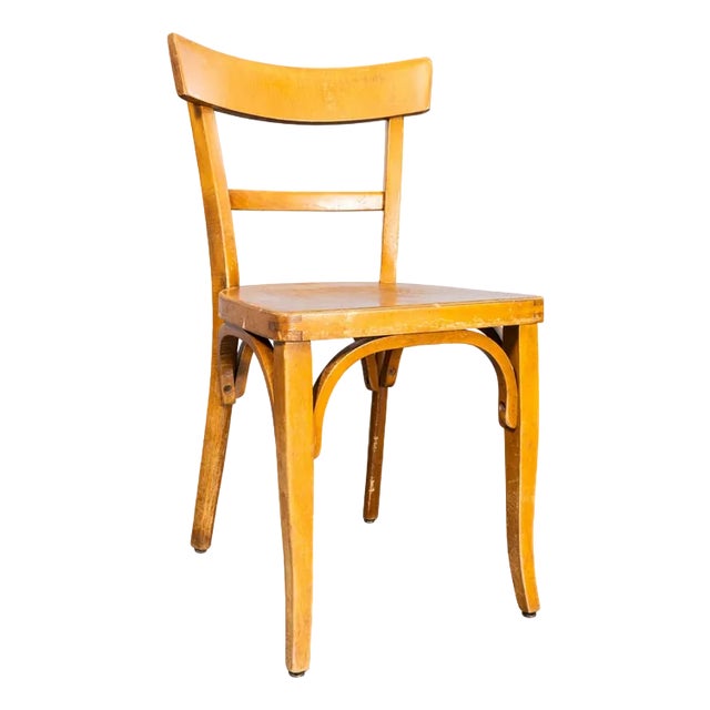 Bentwood Honey Oak Bistro Dining Chair from Baumann, 1950s For Sale