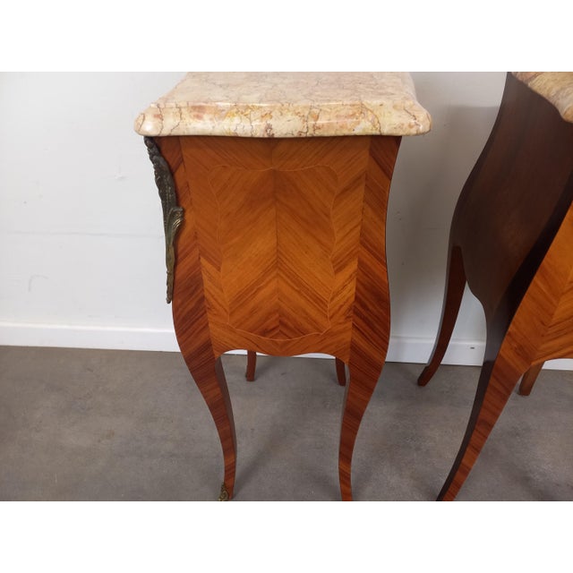 Louis XV Style Bedside Tables, 1950s, Set of 2 For Sale - Image 4 of 18