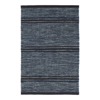 Dash & Albert by Annie Selke Malta Navy Woven Wool Rug, 9' 6" x 13' 6" For Sale