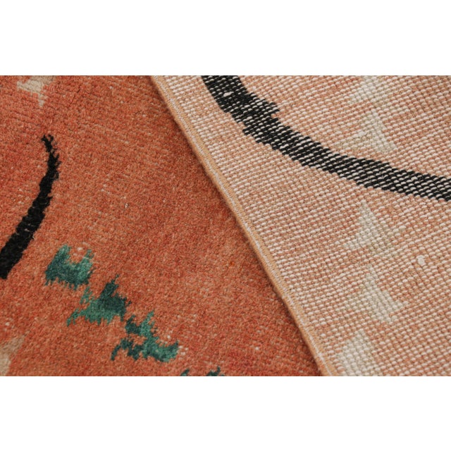 Peach Vintage Zeki Müren Rug in Peach With Colorful Geometric Patterns From Rug & Kilim For Sale - Image 8 of 8