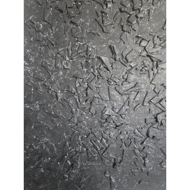 Oversized Matte Black & White Textured Abstract — Original Oil Painting by Diane Grant | Louise Nevelson For Sale - Image 14 of 18