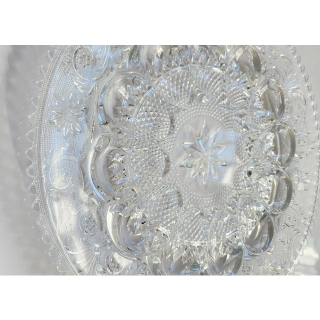 Glass Vintage Depression Glass Duncan Miller Devilled Egg Platter in Sandwich Pattern For Sale - Image 7 of 10