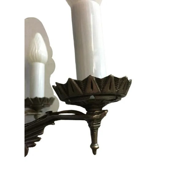 Art Deco Slat Glass Chandelier With Geometric Details For Sale - Image 9 of 11