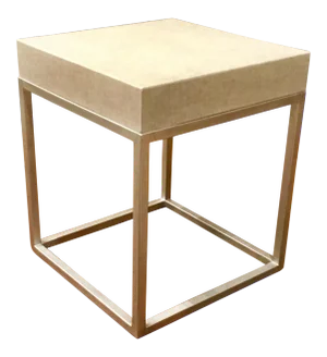 Studio a Gray Linen Wrapped Alexander Side Table