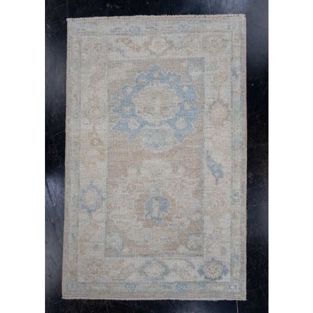 Blue Turkish Oushak Rug 2'2" x 3'4" For Sale - Image 8 of 8