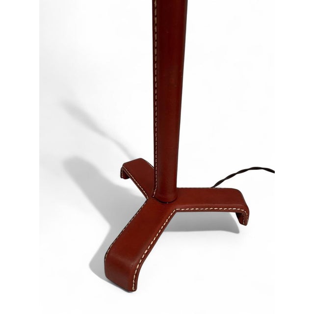 Leather-Covered Lamps by Jacques Adnet, 1950s, Set of 2 For Sale - Image 6 of 7