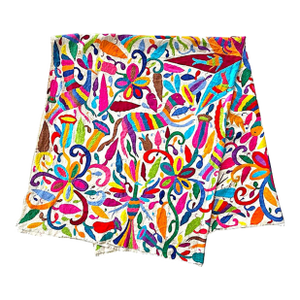 Vintage Mexican Otomi Hand Embroidered Textile Coverlet/Wall Hanging