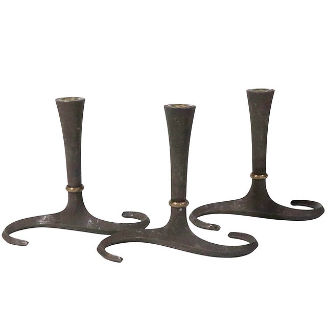 Set of Three Mid Century Danish Modern Candlesticks Quistgaard for Dansk 1960's For Sale In New York - Image 6 of 10