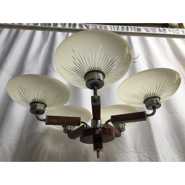 1920s Art Deco Chandelier, 1920s For Sale - Image 5 of 15