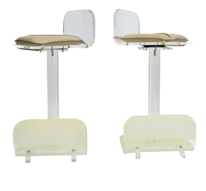 Karl Springer Lucite Swivel Function Bar Stools Mid-Century Modern - A Pair