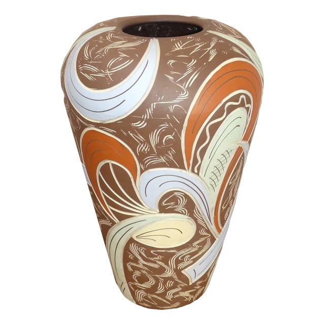 Large Stoneware Floor Vase, 1950s For Sale