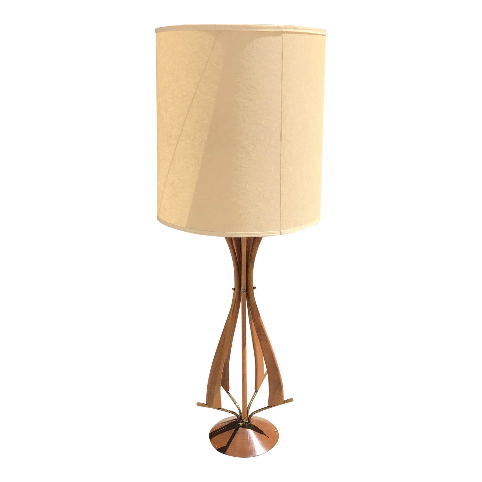 Mid Century Modern Wood Table Lamp With Shade Chairish