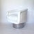 White Leather & Chrome Swivel Chair Attributed to Milo Baughman For Sale - Image 6 of 8