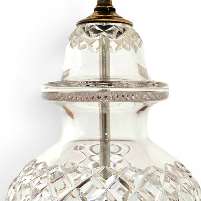 Late 20th Century Late 20th Century Waterford Crystal Comeragh Ginger Jar Table Lamp With Original Shade For Sale - Image 5 of 14