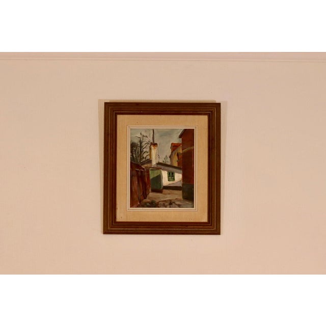 Carl Oskar Larsson, Yard View, 1958, Oil on Panel, Framed For Sale - Image 4 of 11