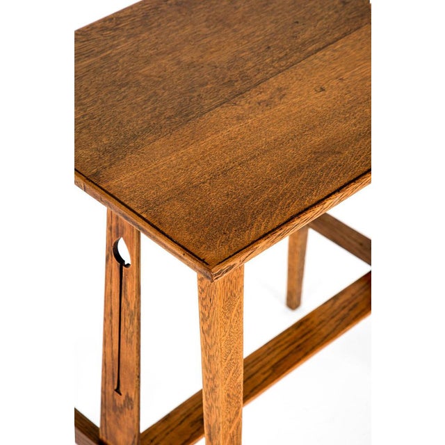Arts and Crafts Square Oak Side Table For Sale - Image 9 of 12