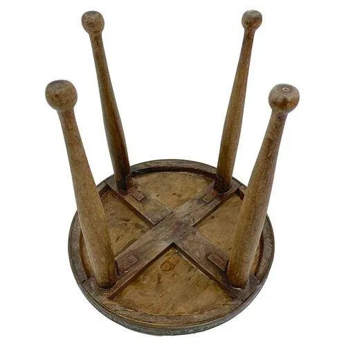 Mid 20th Century Vintage Moroccan Style Footstool For Sale - Image 5 of 6