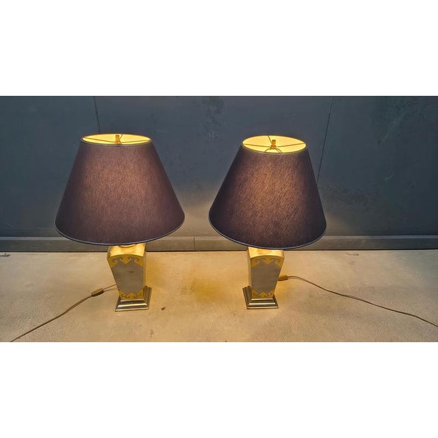Vintage Pewter Table Lamps, 1970s, Set of 2 For Sale - Image 6 of 12