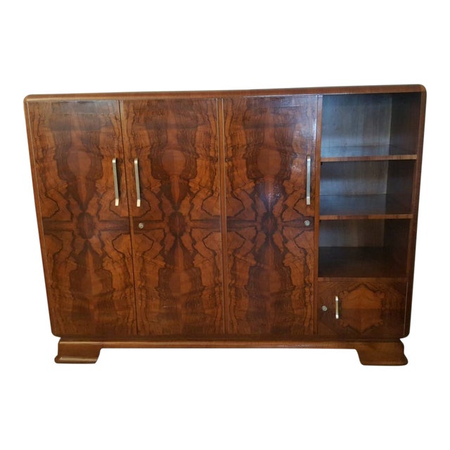 Art Deco Styled Walnut Veneer Display Chairish