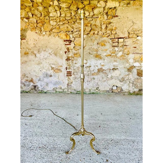 Mid-Century Modern Vintage Floor Lamp with Gilded Brass Decor, 1960s For Sale - Image 3 of 18