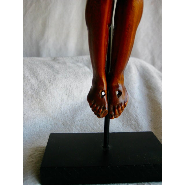 Flemish Wood Sculpted Christ on Stand 18 Century For Sale - Image 10 of 11