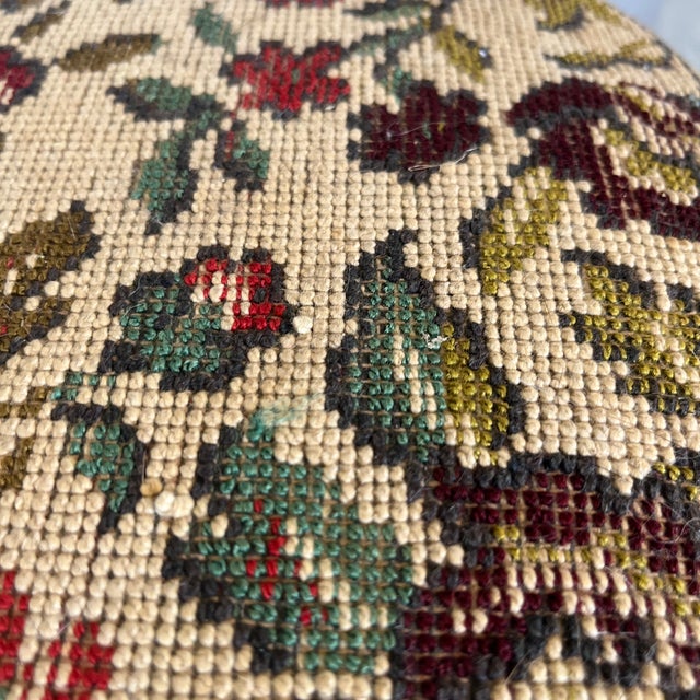 1970s Vintage Floral Footstool For Sale - Image 4 of 11