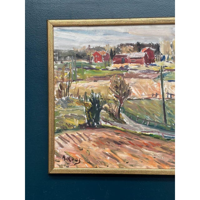 Mid-Century Modern Alexander Roos, Landscape, 1950s, Oil Painting on Panel, Framed For Sale - Image 3 of 18