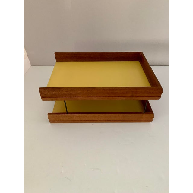 Modernist Tiered Letter Tray Solid Walnut 1960s Peter Pepper Style