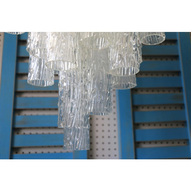 Venini Mid-Century Venini Troncho Murano Glass Chandelier For Sale - Image 4 of 13