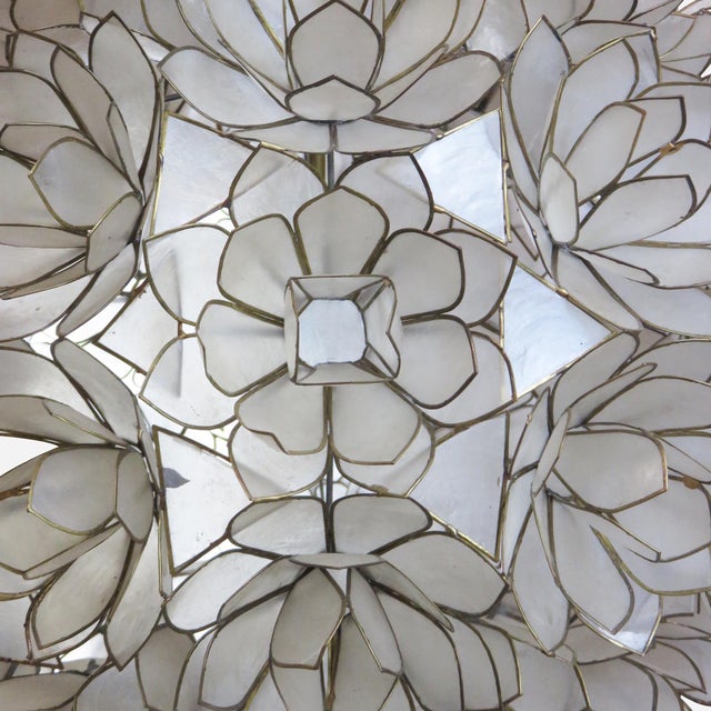 1960s Capiz Shell Lotus Pendant Light For Sale In San Francisco - Image 6 of 8