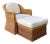 Vintage Braided Rattan Lounge Chair and Ottoman For Sale