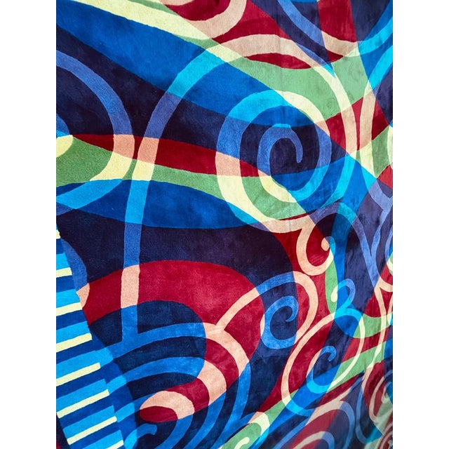 Black Large Abstract Wool Rug for Hilton Hotel, 1980s For Sale - Image 8 of 9