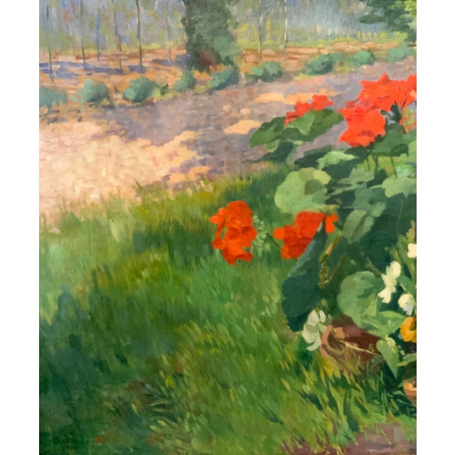 French Country Early 20th Century French Floral Still Life Oil Painting by Emile Baudoux, Framed For Sale - Image 3 of 13