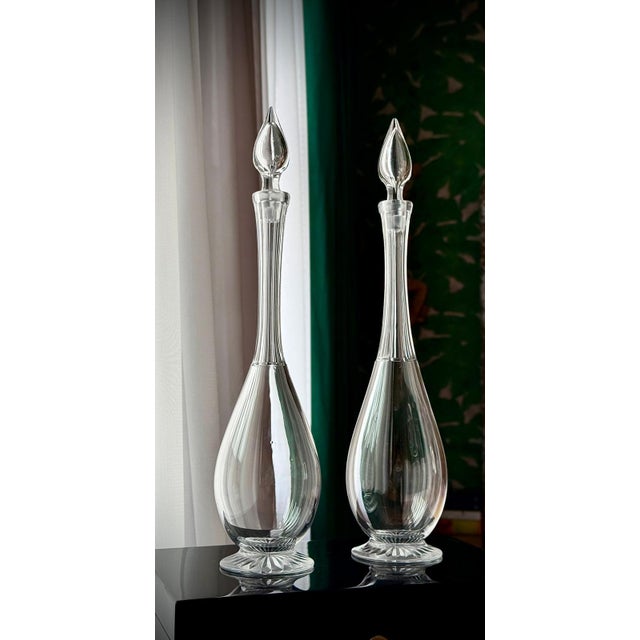 Antique Clear Glass Teardrop Decanters, 1890s, Set of 2 For Sale - Image 16 of 16