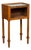 Petite French 19th Century Walnut Table with Open Shelf and Black Marble Top For Sale