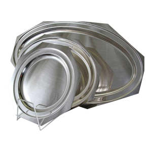 1970’s Vintage/New Old Stock Set of 3 Octagonal Platters With Raw Edge-