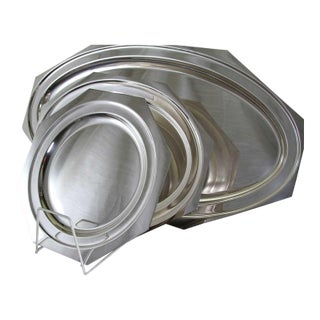 1970’s Vintage/New Set of 3 Octagonal Platters With Raw Edge- For Sale