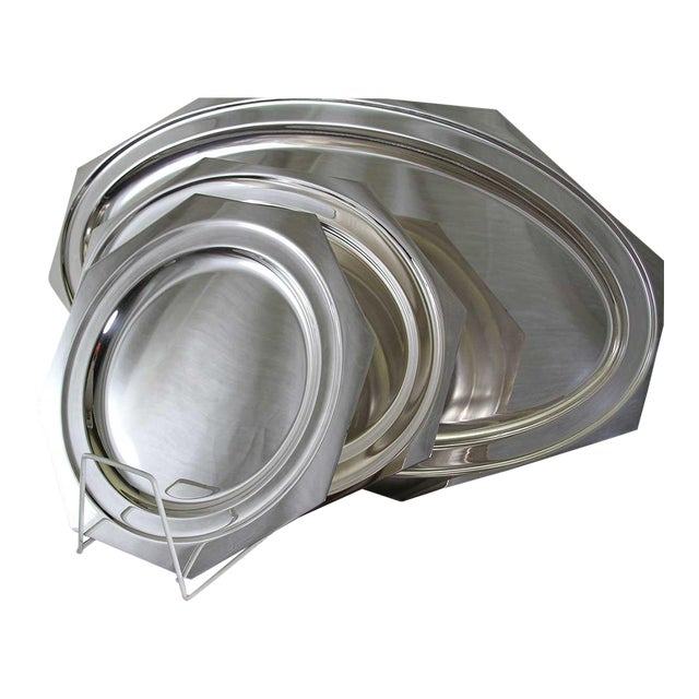 1970’s Vintage/New Set of 3 Octagonal Platters With Raw Edge- For Sale