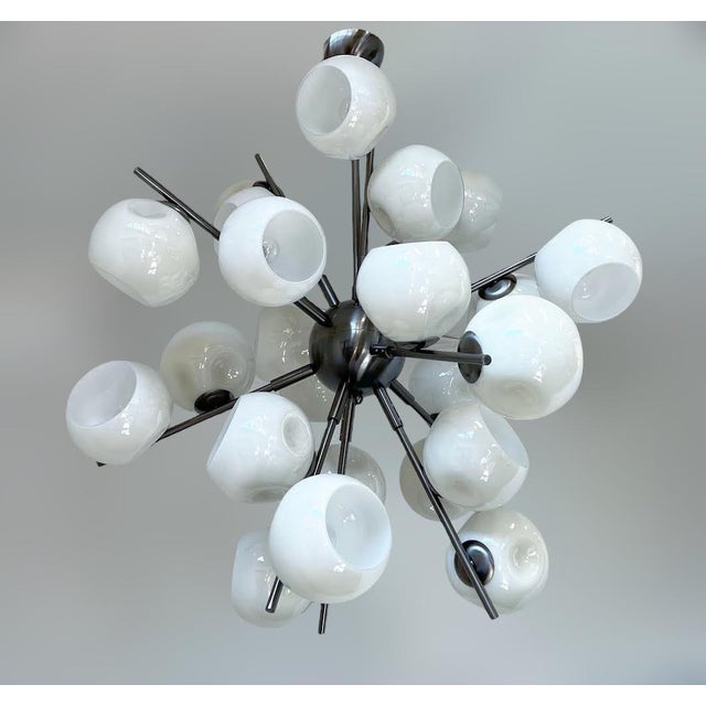 Italian 21st Century Crema Sputnik Chandelier by Fabio LTD For Sale - Image 3 of 7