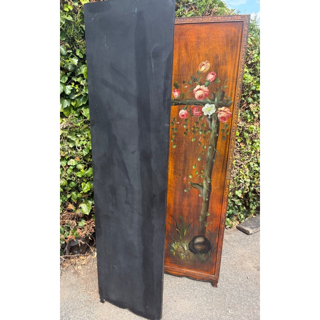 Antique Rococo French Three-Fold Hand-Painted Wood Romantic Cherub and Floral Room Divider, 1890s For Sale - Image 17 of 18